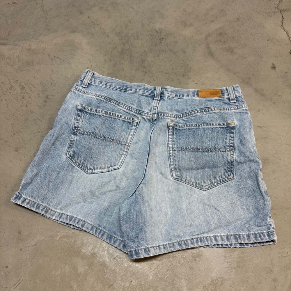 Vintage y2k Women's Faded Light Wash Tommy Hilfiger Jean Shorts